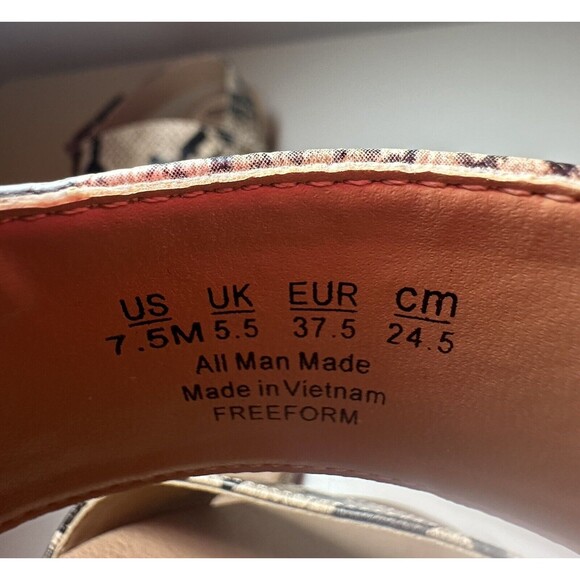 DR. SCHOLLS Freeform Tan Black Snake Animal Print Low Heel Sandals SIZE 7.5M - Picture 7 of 8